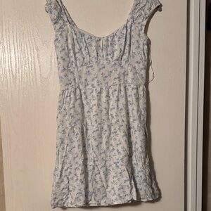Hollister Blue and White Floral Mini Dress